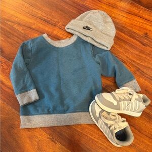Cat & Jack Blue and Gray crew neck sweater